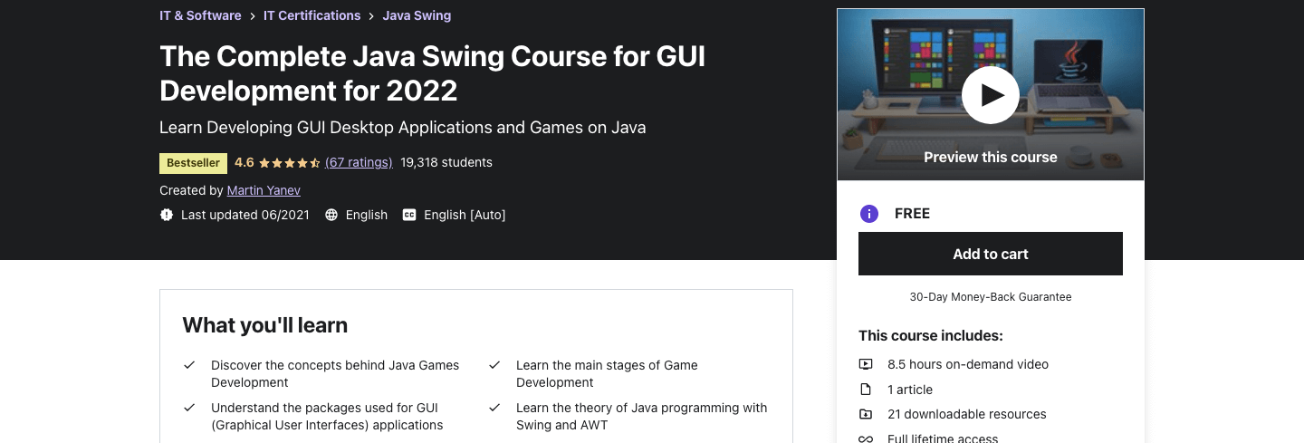 The Complete Java Swing Course for GUI Development for 2022