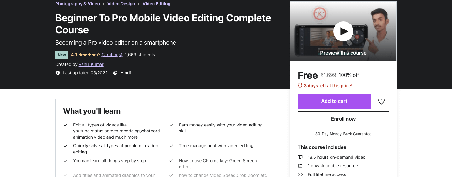 Beginner To Pro Mobile Video Editing Complete Course