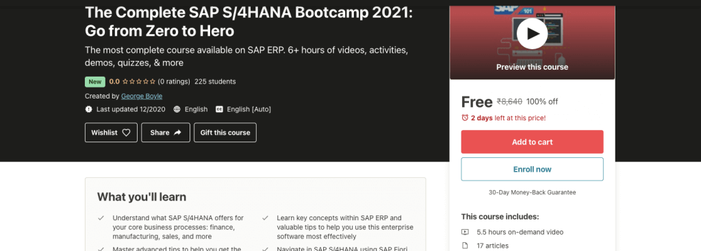 The Complete SAP S/4HANA Bootcamp 2022 