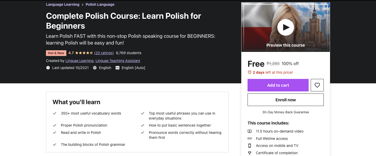 Complete Polish Course: Learn Polish for Beginners