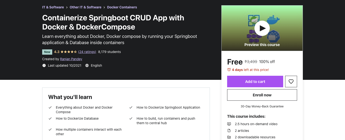 Containerize Springboot CRUD App with Docker & DockerCompose