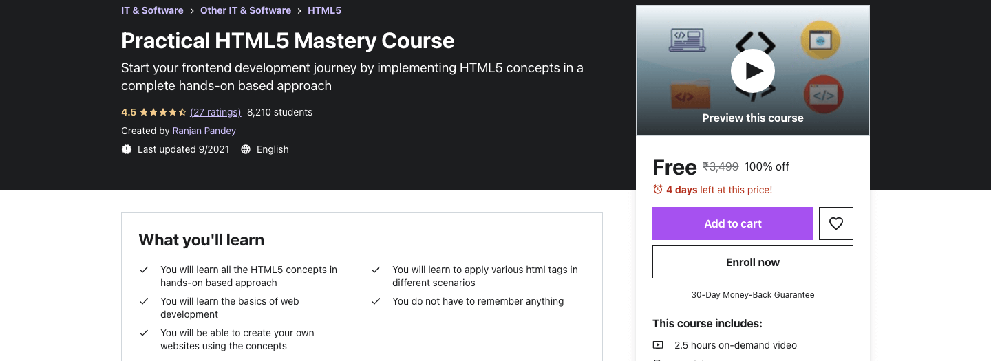 Practical HTML5 Mastery Course