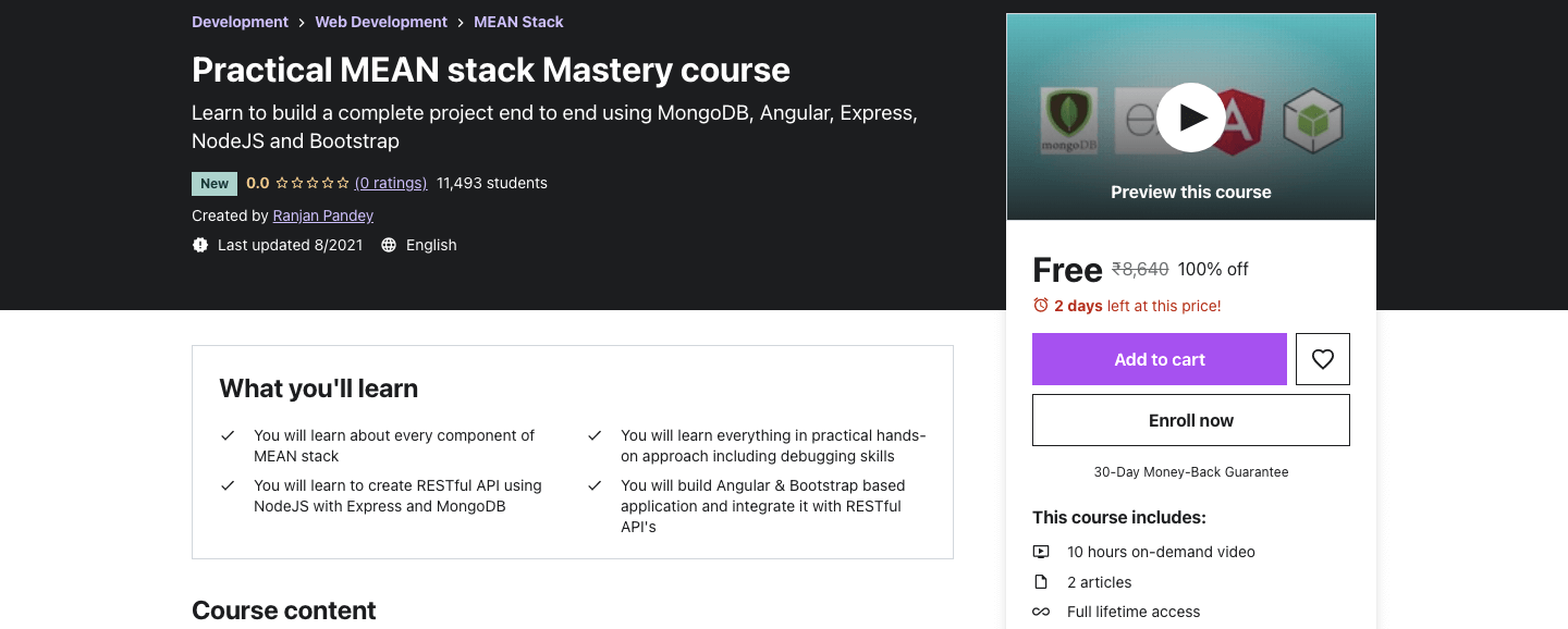 Practical MEAN stack Mastery course