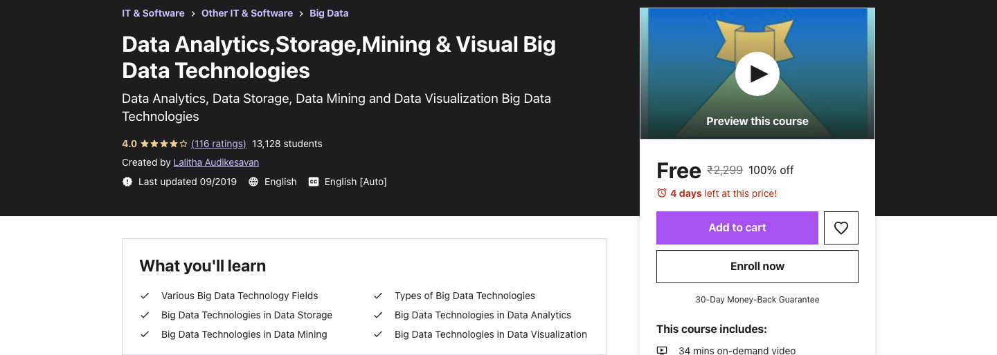 Data Analytics,Storage,Mining & Visual Big Data Technologies