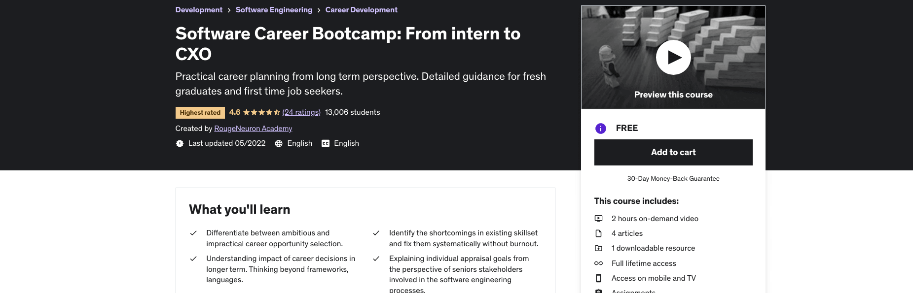 Software Career Bootcamp: From intern to CXO