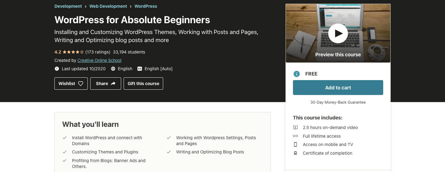 WordPress for Absolute Beginners