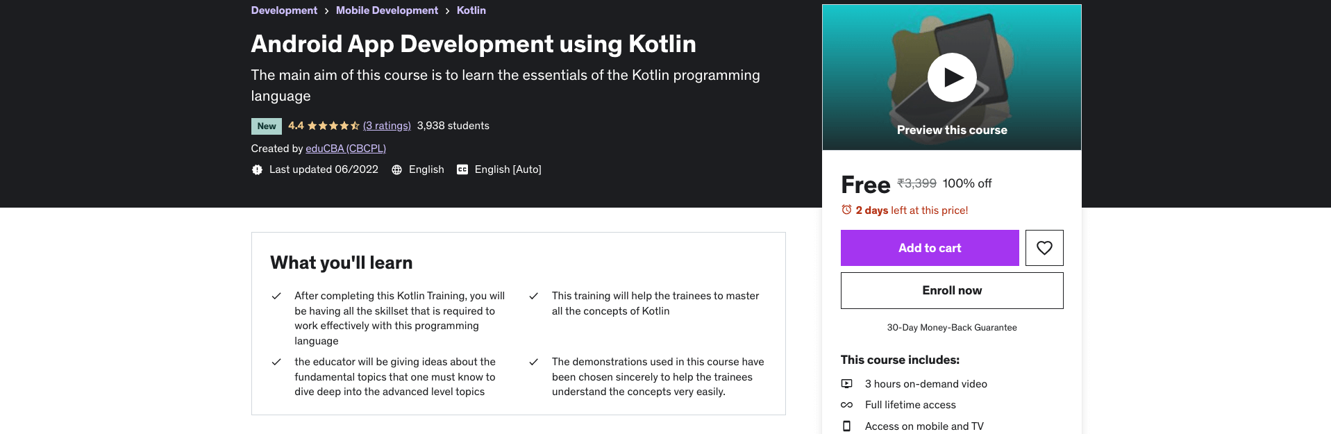 Android App Development using Kotlin