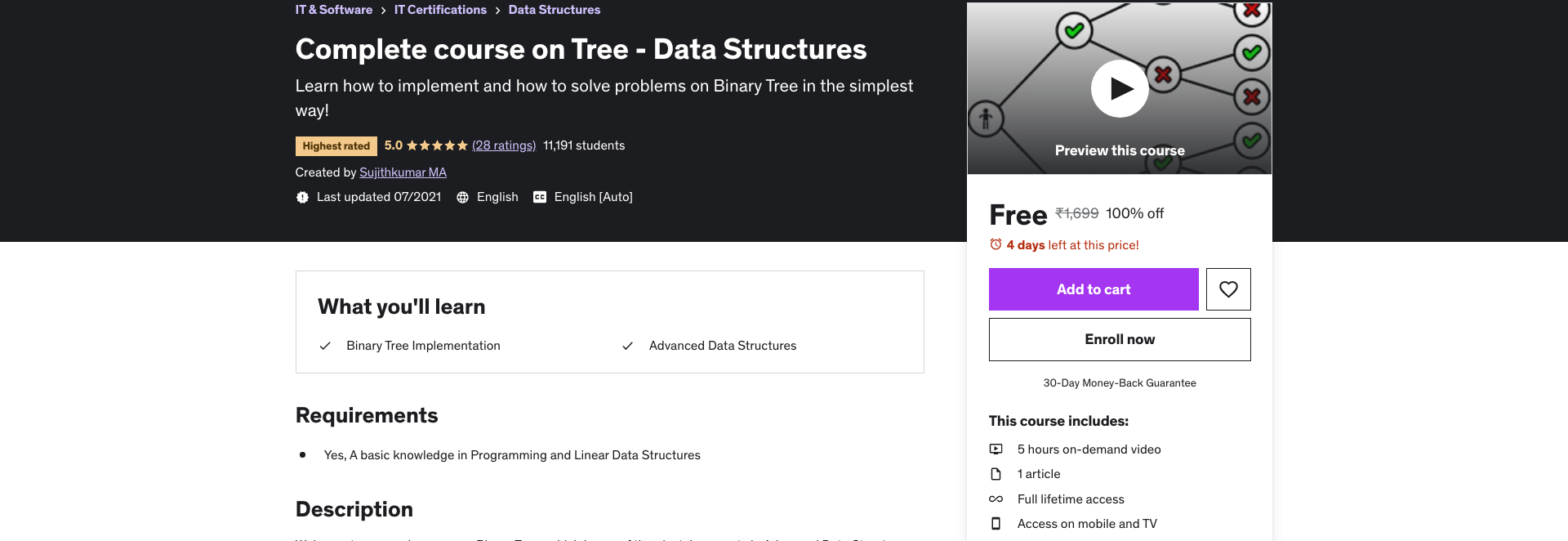 Complete course on Tree - Data Structures