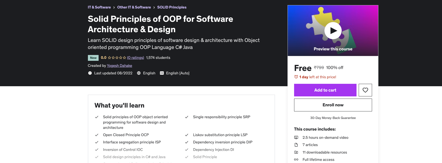 Solid Principles of OOP for Software Architecture & Design