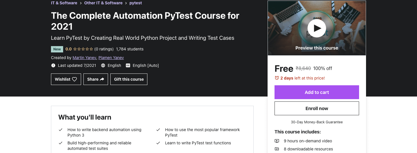 The Complete Automation PyTest Course for 2022