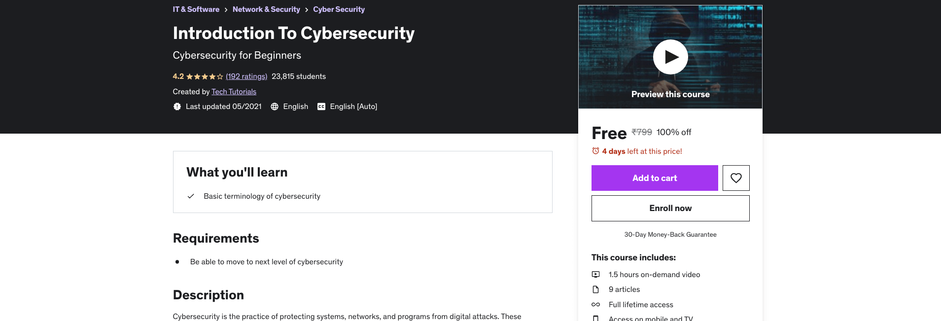Introduction To Cybersecurity