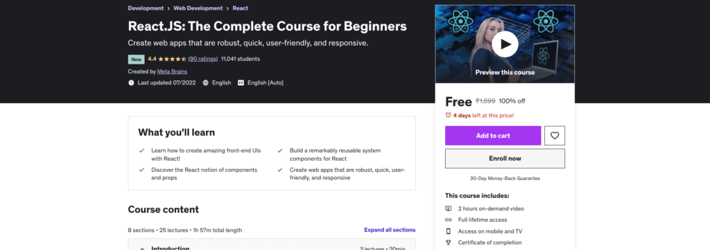 React.JS: The Complete Course for Beginners