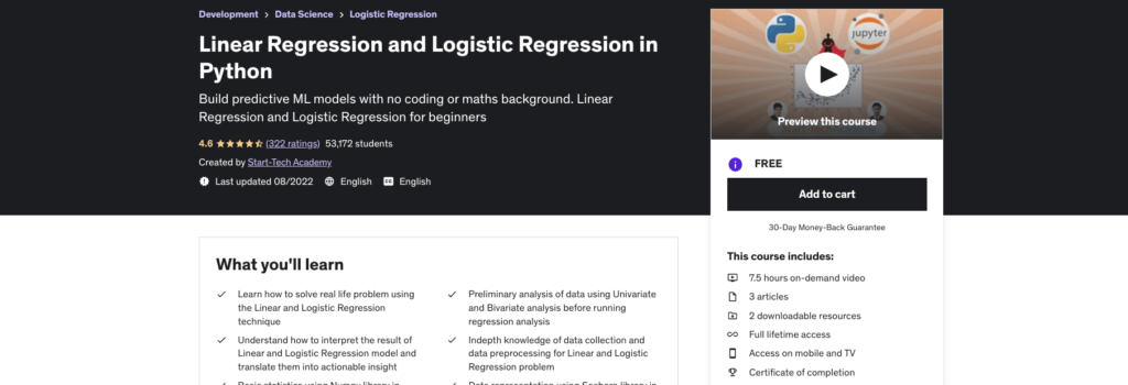 Linear Regression and Logistic Regression in Python
