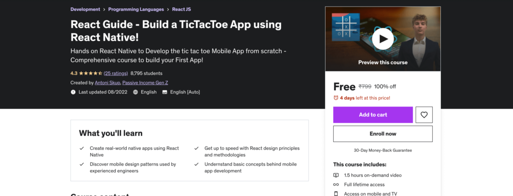 React Guide - Build a TicTacToe App using React Native!