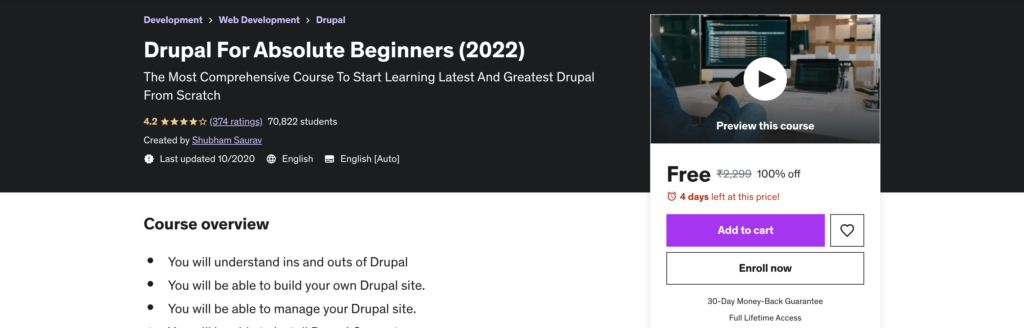 Drupal For Absolute Beginners (2022)