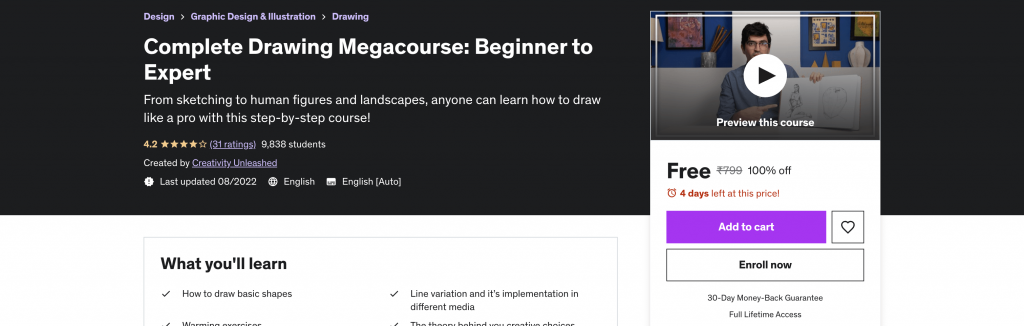 Complete Drawing Megacourse: Beginner to Expert
