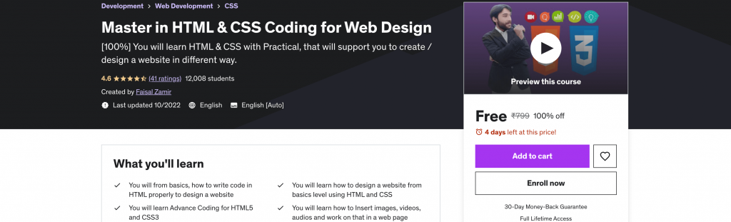 Master in HTML & CSS Coding for Web Design
