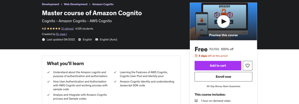Master course of Amazon Cognito
