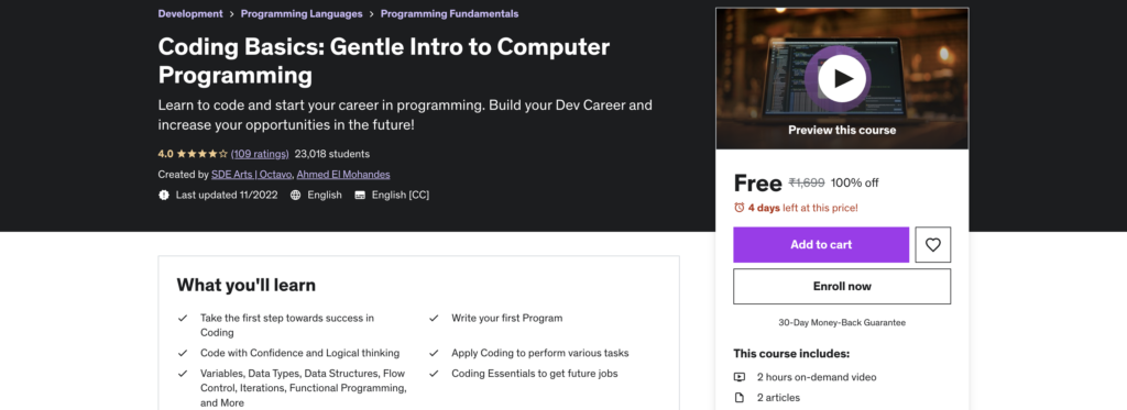Coding Basics: Gentle Intro to Computer Programming
