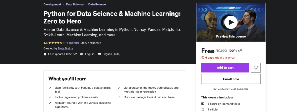 Python for Data Science & Machine Learning: Zero to Hero

