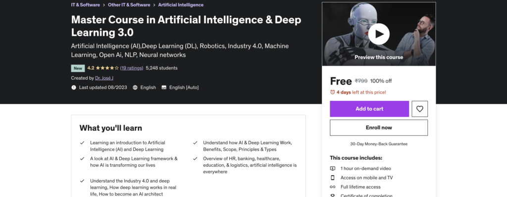 Master Course in Artificial Intelligence & Deep Learning 3.0