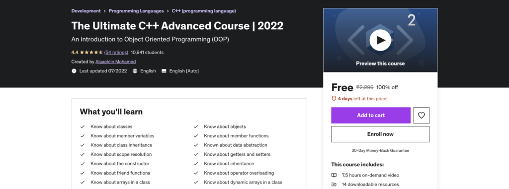 The Ultimate C++ Advanced Course | 2022
